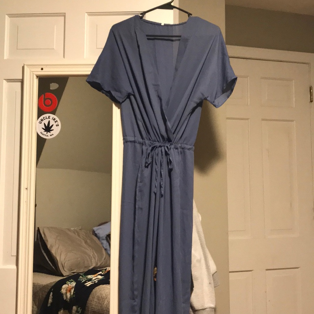 Basic light blue short sleeve jumper